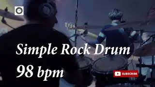 Simple Rock Drum Groove - 98 bpm - HQ
