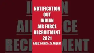 Indian Air Force Recruitment 2021 Notification Out #shorts #ytshorts