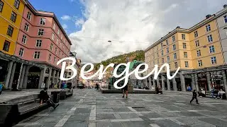 Bergen Walking Tour April 2024 (4K) - Lille Lungeg&aring;rdsvannet, Torgallmenningen Square