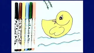 How to draw a cute duck #tinyartist #video #easydrawing 