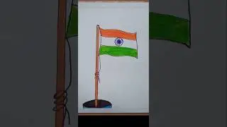 Easy Indian Flag Drawing Step By Step #shorts #indianflag