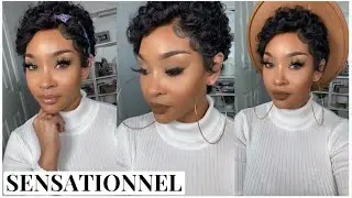 $28 HD LACE PIXIE WIG?! 😮 SENSATIONNEL SHEAR MUSE LACE FRONT WIG- AMINA