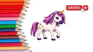 Easy Cute Unicorn Drawing for Kids 🦄 | Step by Step Tutorial
