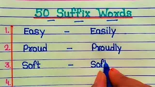 50 Suffix words ! 50 suffix words in english ! Suffix and Prefix ! Suffix Words