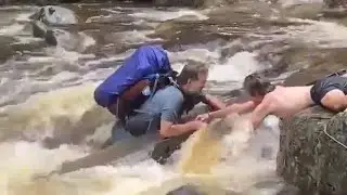 Fellow hiker saves another from being swept away! #appalachiantrailthruhike #backpacking