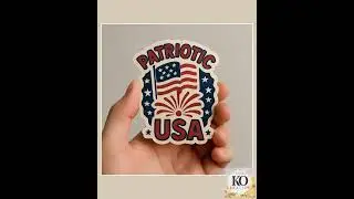 Patriotic USA Sticker with Flag and Fireworks &ndash; Red, White & Blue Vinyl Decal