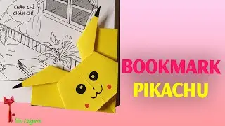 Gấp Bookmark h&igrave;nh Pikachu - Origami Pikachu Markbook (M&egrave;o Origami)