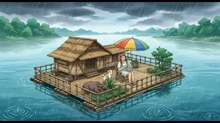 Rainy Day on Floating Bamboo Home | Ghibli ASMR Ambience