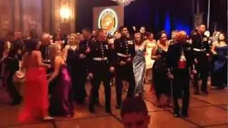 Marines doing the Cupid Shuffle at the Marine Corps Ball 2012