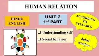 Communication & Educational Technology UNIT 2: Human relation, Social Behavior, Johri window1st PART