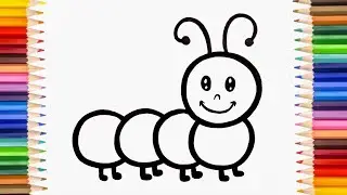 Cute Ant || Drawing Painting and Colouring for kids and Toddlers || How to Draw A Cute Ant easy