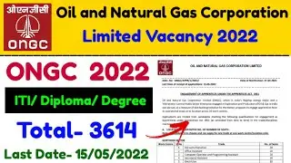 ONGC Recruitment 2022 | ONGC Vacancy 2022 | ONGC Apprentice 2022 | ONGC Apprenticeship 2022