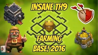 NEW TOWN HALL 9 (TH9) Farming Loot base! | W/Bomb Tower | Clash of Clans