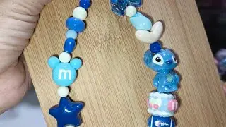 DIY Phone Strap Tema Stitch Biru 