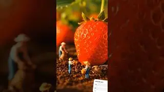 Tiny farmers turning one giant strawberry into a full harvest day Mini world #Viral#Shorts#ytshorts