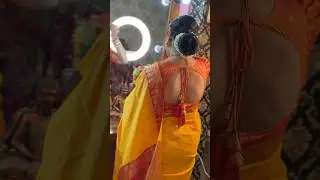 Bengali traditional look with gorgeous viral yellow saree sindoor look 🔥❤️ #shortsfeed #trending