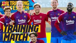 5 VS 5 TRAINING MATCH! BAR&Ccedil;A TEAMMATES COMPETING FOR A SPOT ON SUNDAYS' STARTING 11 🔵🔴⚽