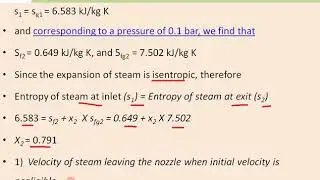 Numerical Problems on  flow of Steam through nozzle by Dr. D K Koli