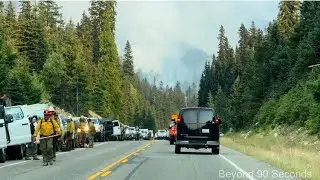 Easy Fire and Firefighters along WA State Route 20 (North Cascades Highway)