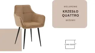 KRZESŁO QUATTRO TAPICEROWANE KUBEŁKOWE W KOLORZE BEŻOWYM HOME-DESIGN24