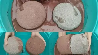 Asmr smashing two textures at the same time| Sand cement+pure red dirt smashing in water
