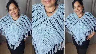 Poncho Cielo a crochet #crochet #handmade #blusasnorma 