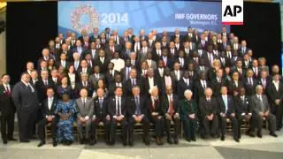 Governors of the IMF pose for group photo during their meeting