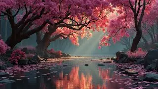Zen Garden Serenity 🌸 Tranquil Japanese Cherry Blossoms & Calming Ambient Music for Meditation