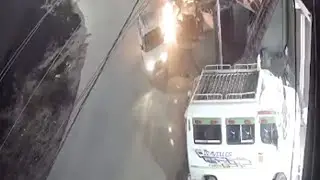 Doda: Bike Set Ablaze By  Miscreants, Caught On CCTV