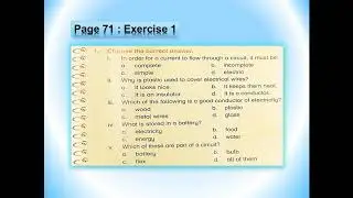 Class 3, Science, Video 2, Unit: Electricity, Exercises