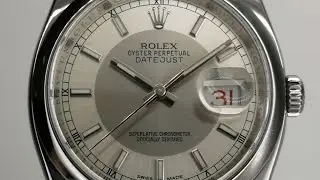 Rolex Datejust 36 116200 2014 - Silver Tuxedo dial - Roulette Date - Full set