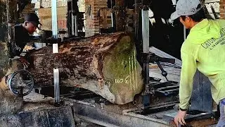 Menakjubkan ‼️ Proses Penggergajian Sawmill Kayu Jati tua