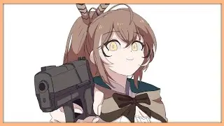 Angry Mumei with a gun