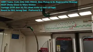 [Slow Pickup & No Regen] SMRT Trains - Joyride on KHI C151 035/036 from NS24 DBG → NS21 NEW