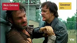 Rick Grimes VS The Governor || The Walking Dead (Fight scene - With healtbars)