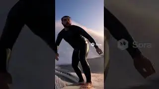 Surfing a tunnel  #ai #funny #sora #creative #film #ocean  #nature
