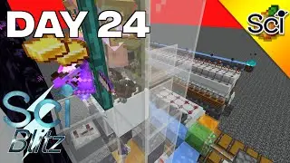 SciCraft Blitz Day 24: 120 Piglin Bartering Setup / Chorus Flower Farm