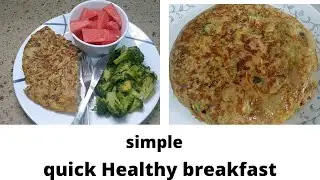 simple and quick healthy breakfast I vegetable omelet and butter satayed broccoli