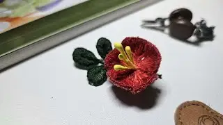 How to make a 3D flower brooch│ Hand embroidery │DIY brooch │ Step by step