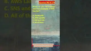 AWS Solutions Architect Associate Certification Practice Questions | Question No. 174 #aws #shorts
