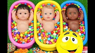 Satisfying Candy Bath ASMR with Baby Dolls | No Talking