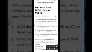Avive coin listing on okx exchange / Avive world biggest update listing on okx