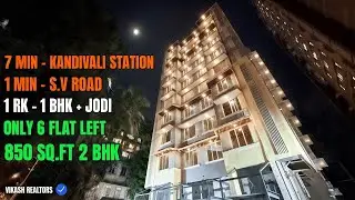 2 bhk 850 sqft Ready flat | 7 min Walking Kandivali Railway station | 2 min SV road | Mumbai