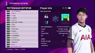 Tottenham Hotspur Faces & Rating | eFootball PES 2020