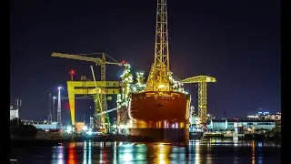 SeaRose Leaving Harland&Wolf Building Dock Full Video