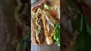 Fried Mushroom Burger (Vegan Friendly) #shorts