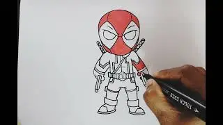 How to draw Deadpool|easy cartoon drawing #deadpool #drawing 