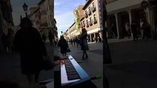 Victory (Two steps from hell) Amazing song played in the street!!! 🎹👹 #piano #street #victory