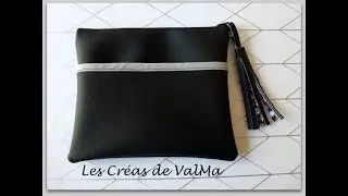 Pochette - trousse simili cuir avec poche - Tuto couture ValMa Créas