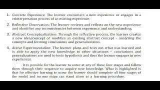Process of Experiential Learning in English // For B.Ed. semester 1